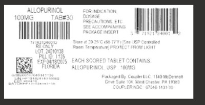 label - allopurinol 100mg
